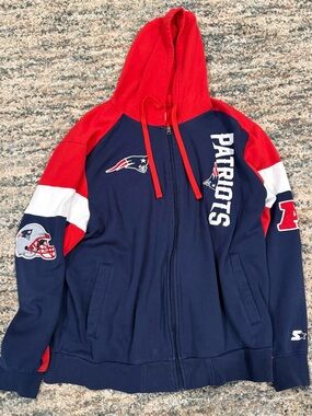 The Ultimate New England Patriots Football Patch Full Zip Hoodie